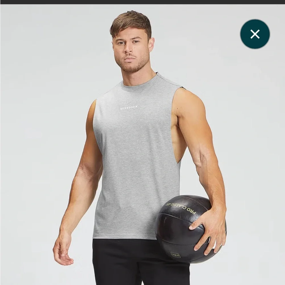 Myprotein Original Drop Armhole Tank Top Grey Size S - Picture 4 of 4